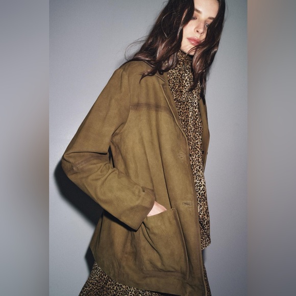 Zara Brown Suede Jacket - Picture 2 of 10